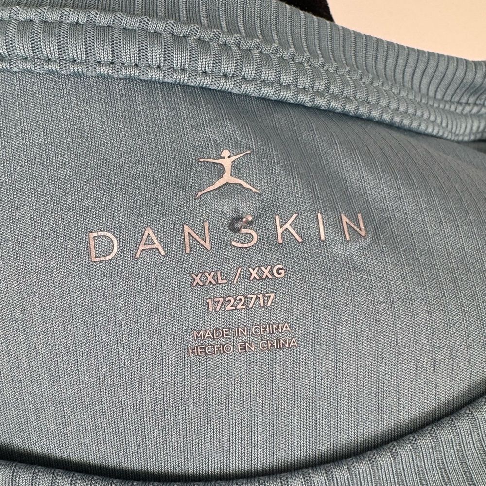 Danskin Teal Ribbed Long Sleeve Top - Picture 2 of 6